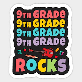 9th Grade Rocks 1st Day Of School Back to School Teaching Sticker